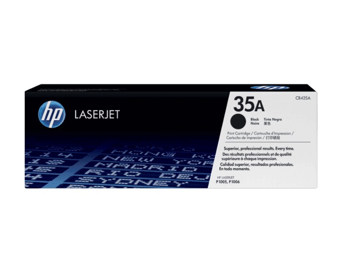HP CB435A original toner product packaging