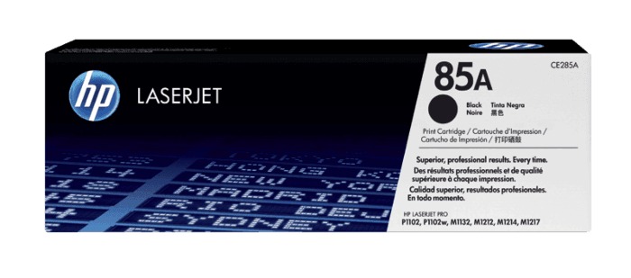 HP CE285A original toner product packaging