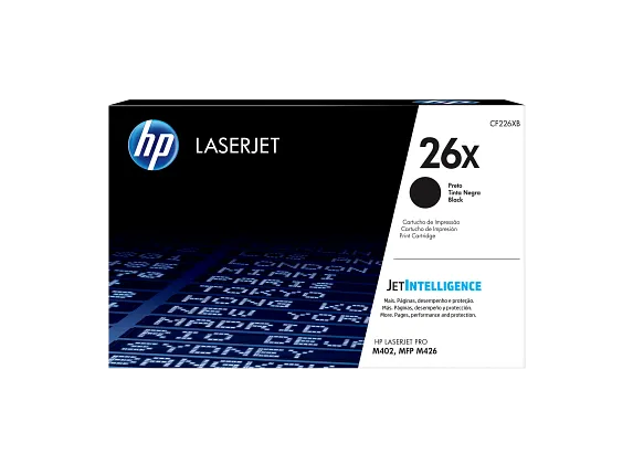 HP CF226X 26X High Yield Black original toner product packaging