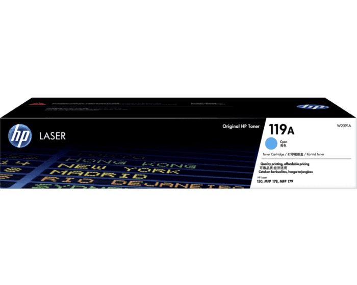 HP W2091/2/3A original toner product packaging