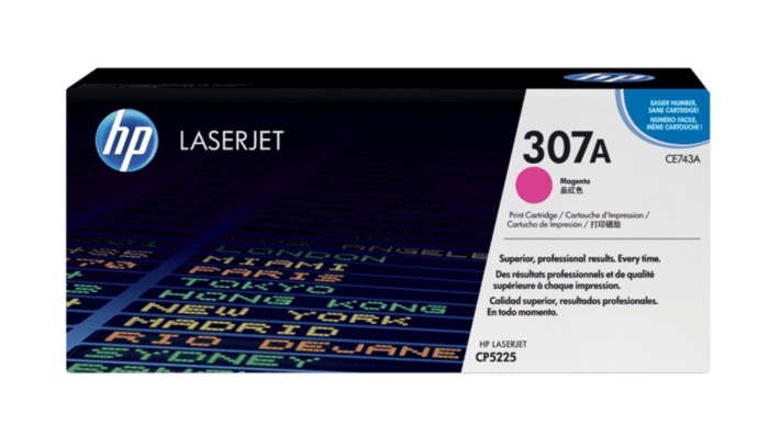 HP CE741/2/3A(CMY) original toner product packaging